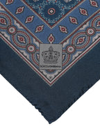 Dolce & Gabbana Blue Printed Silk Square Men Foulard Scarf - Zeiniez