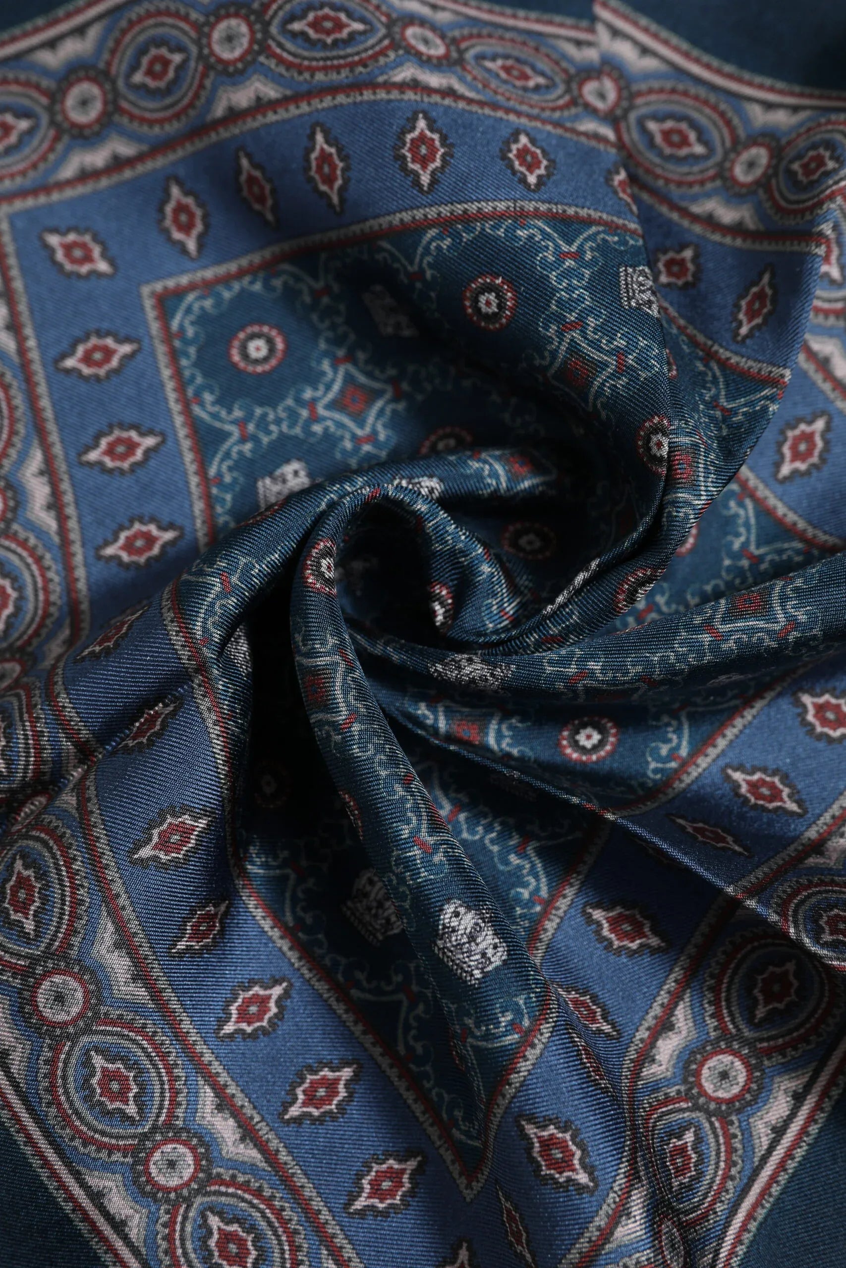 Dolce & Gabbana Blue Printed Silk Square Men Foulard Scarf - Zeiniez