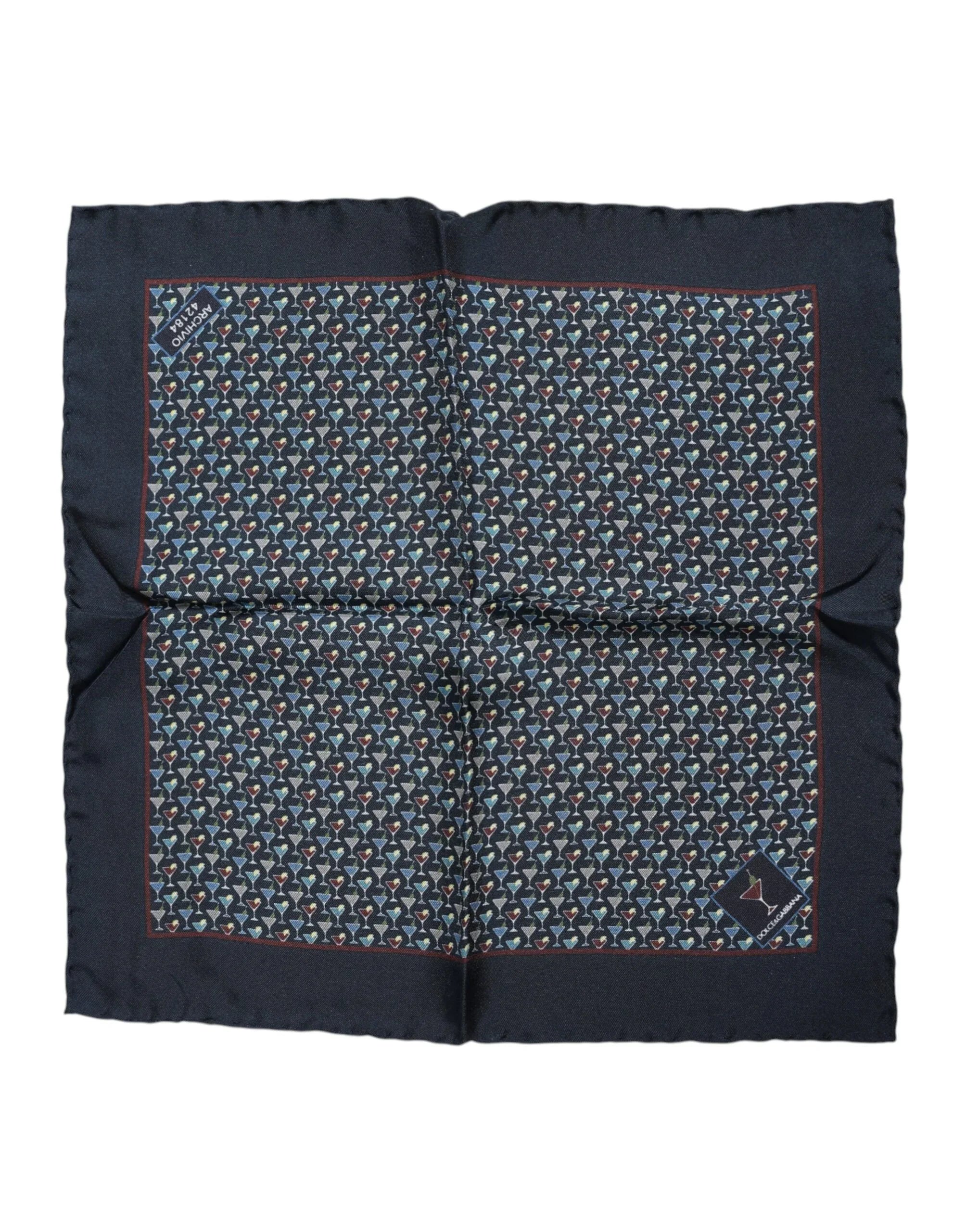 Dolce & Gabbana Blue Cocktail Silk Square Foulard Scarf - Zeiniez