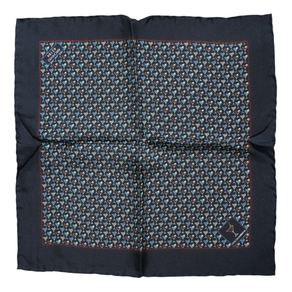 Dolce & Gabbana Blue Cocktail Silk Square Foulard Scarf - Zeiniez