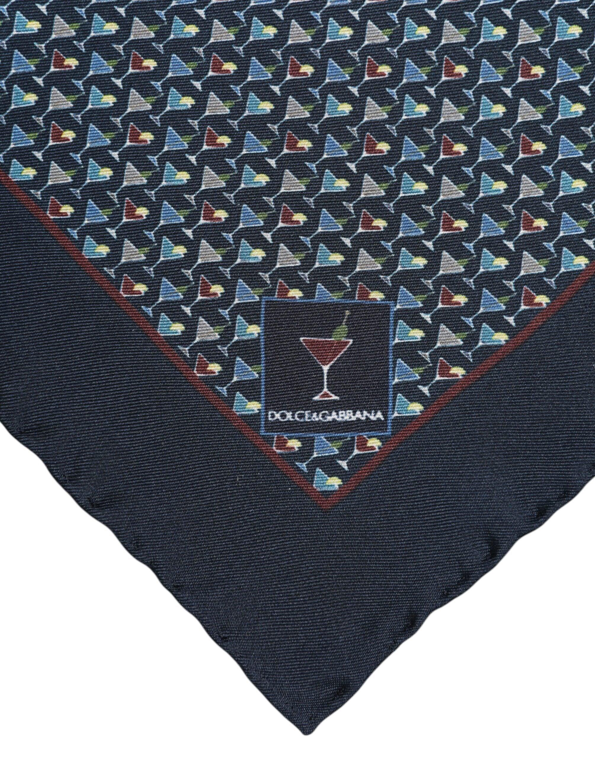 Dolce & Gabbana Blue Cocktail Silk Square Foulard Scarf - Zeiniez