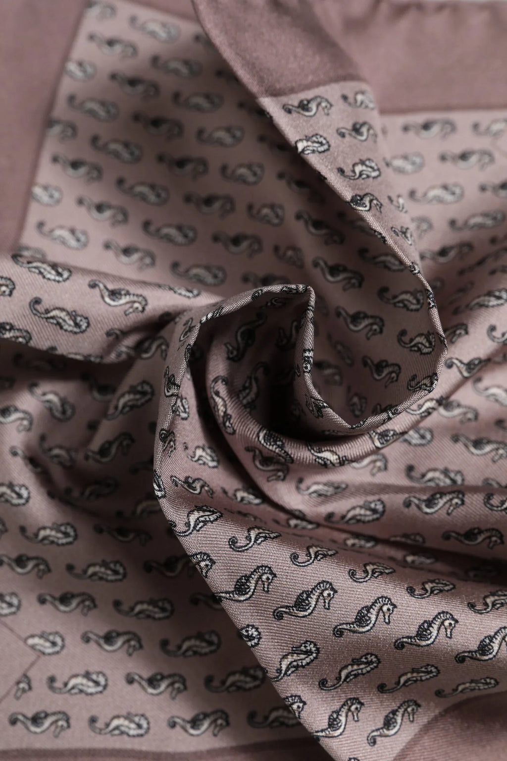 Dolce & Gabbana Brown Sea Horse Silk Square Foulard Scarf - Zeiniez