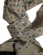 Dolce & Gabbana Gray Skulls Silk Fringes Men Foulard Scarf - Zeiniez