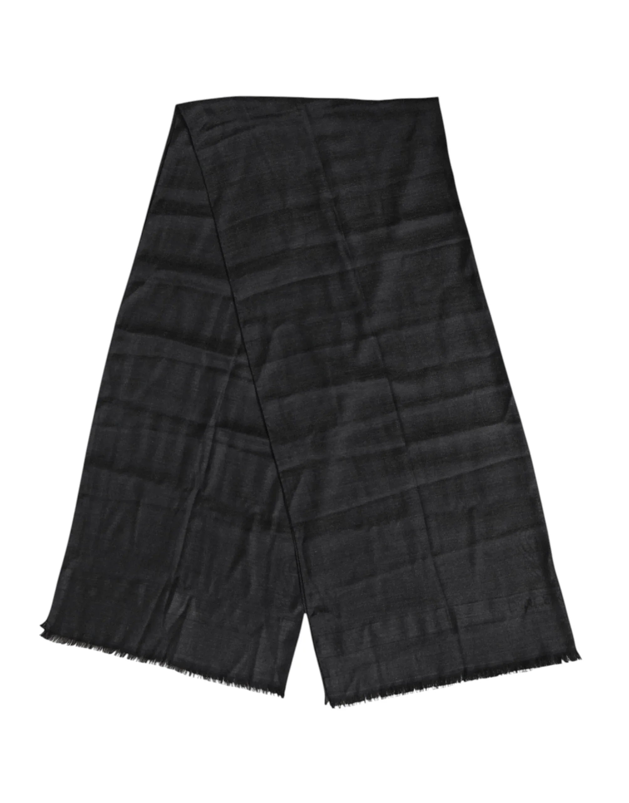 Dolce & Gabbana Dark Gray Cashmere Fringes Neck Warmer Scarf - Zeiniez