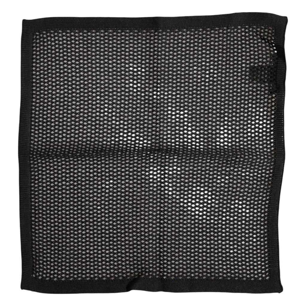 Dolce & Gabbana Black Patterned Cotton Square Foulard Scarf - Zeiniez