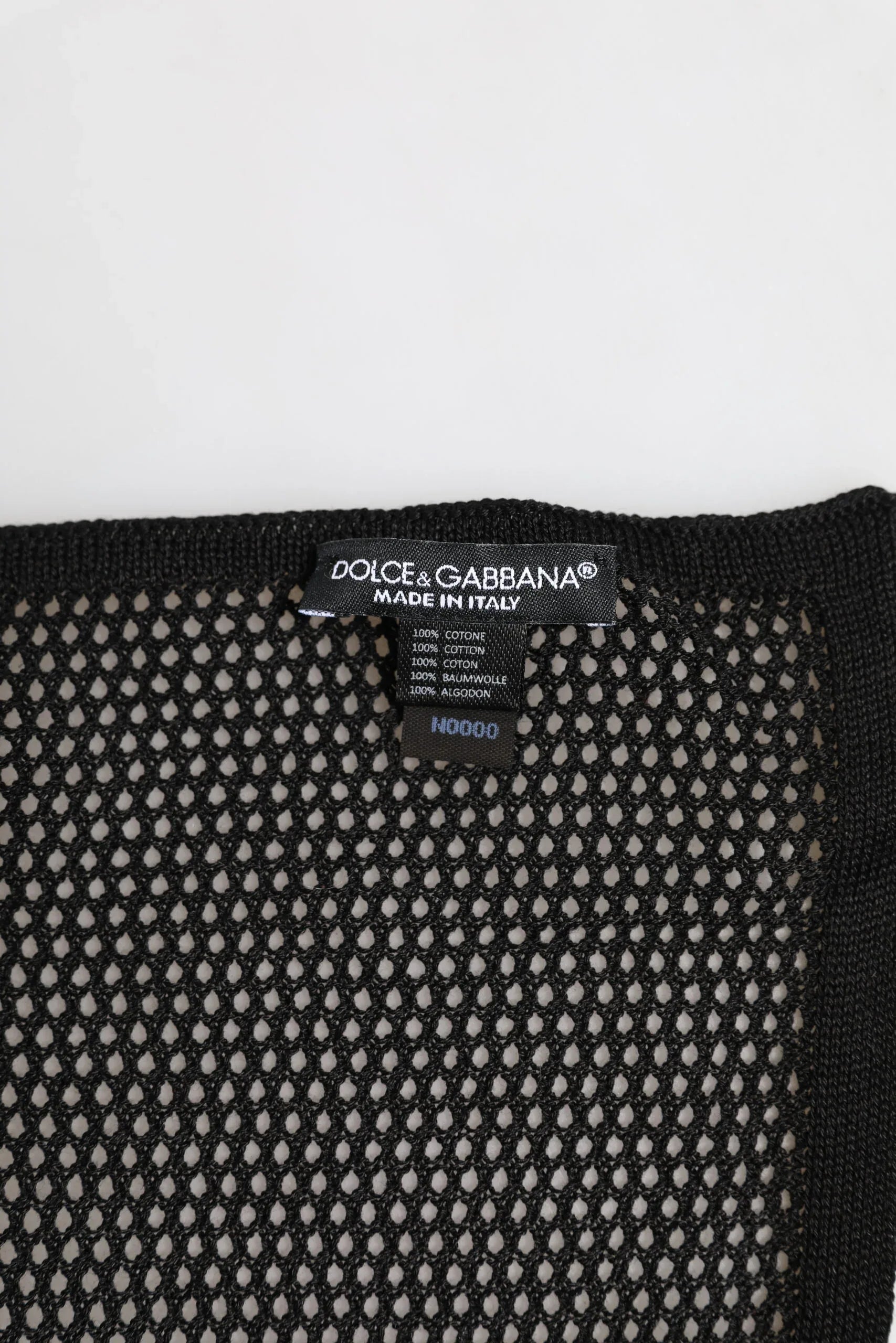 Dolce & Gabbana Black Patterned Cotton Square Foulard Scarf - Zeiniez