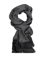 Dolce & Gabbana Black Patterned Fringes Men Foulard Scarf - Zeiniez