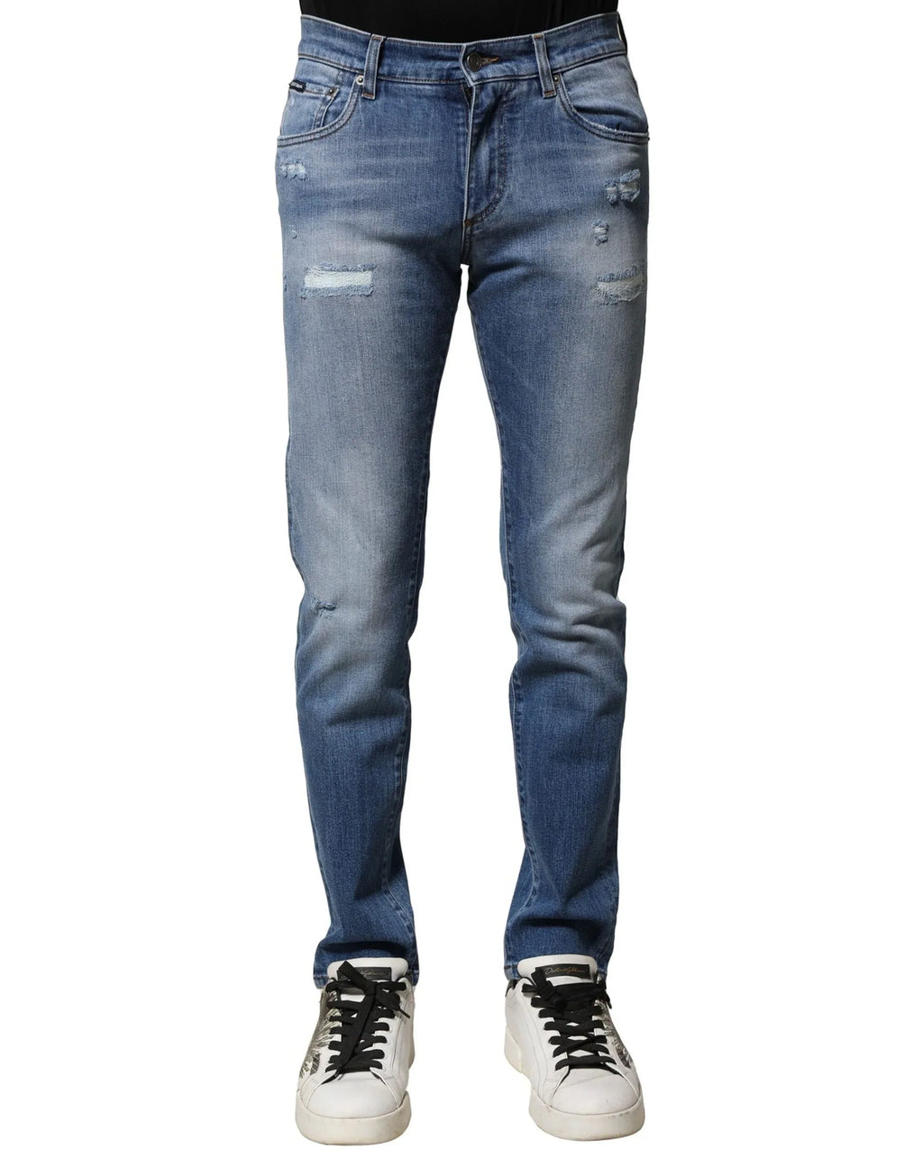 Dolce & Gabbana Blue Washed Cotton Skinny Men Denim Jeans - Zeiniez