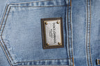Dolce & Gabbana Blue Washed Cotton Skinny Men Denim Jeans - Zeiniez