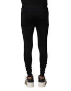 Dolce & Gabbana Black Nylon Elastic Logo Men Leggings Pants - Zeiniez