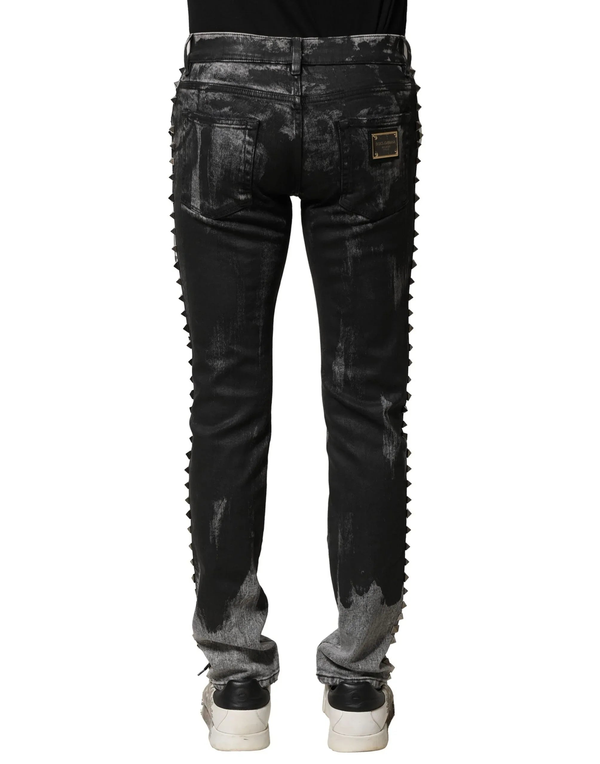 Dolce & Gabbana Black Washed Embellished Skinny Denim Jeans - Zeiniez