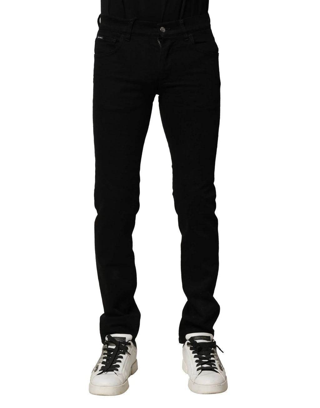 Dolce & Gabbana Black Cotton Stretch Skinny Men Denim Jeans - Zeiniez