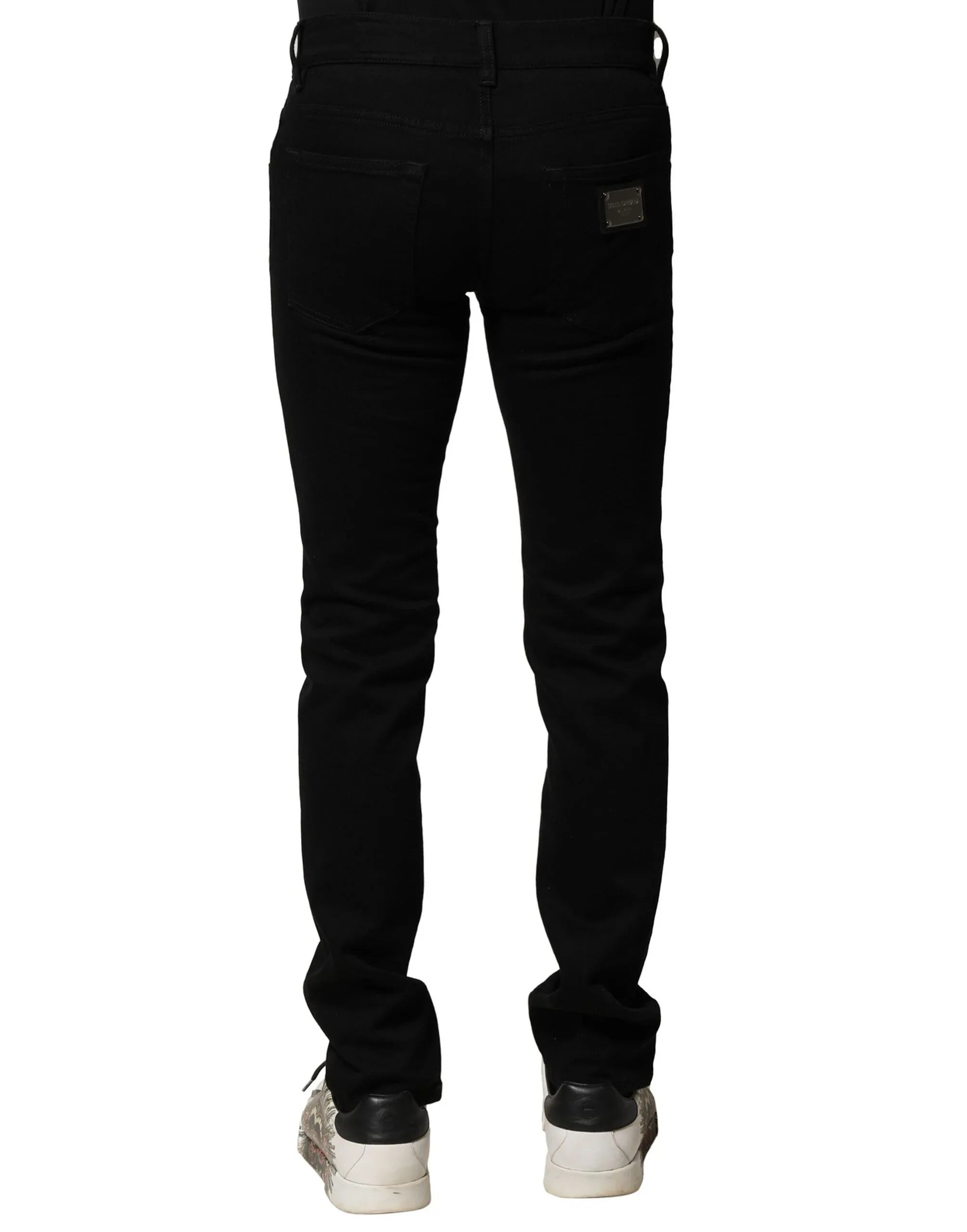 Dolce & Gabbana Black Cotton Stretch Skinny Men Denim Jeans - Zeiniez