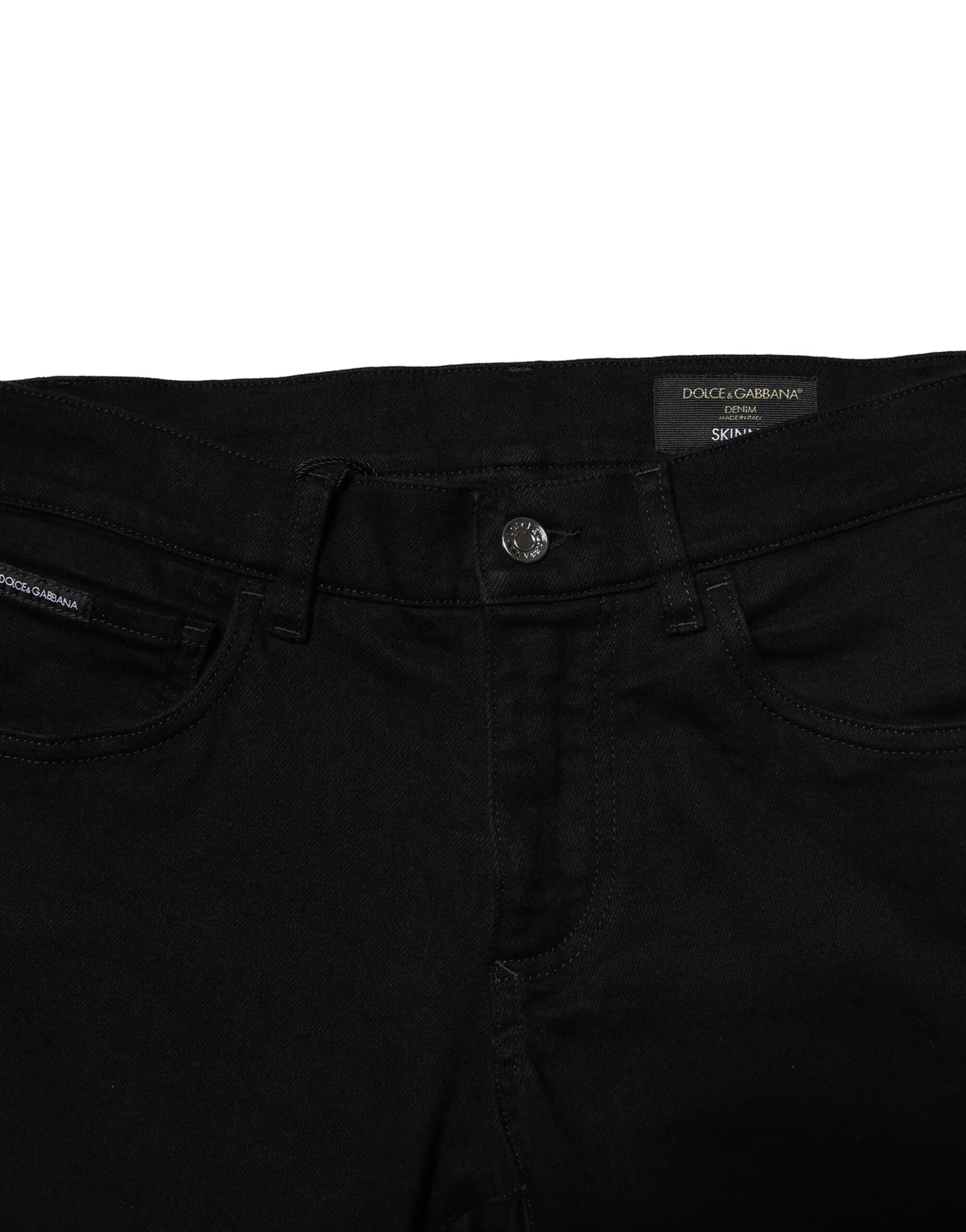 Dolce & Gabbana Black Cotton Stretch Skinny Men Denim Jeans - Zeiniez