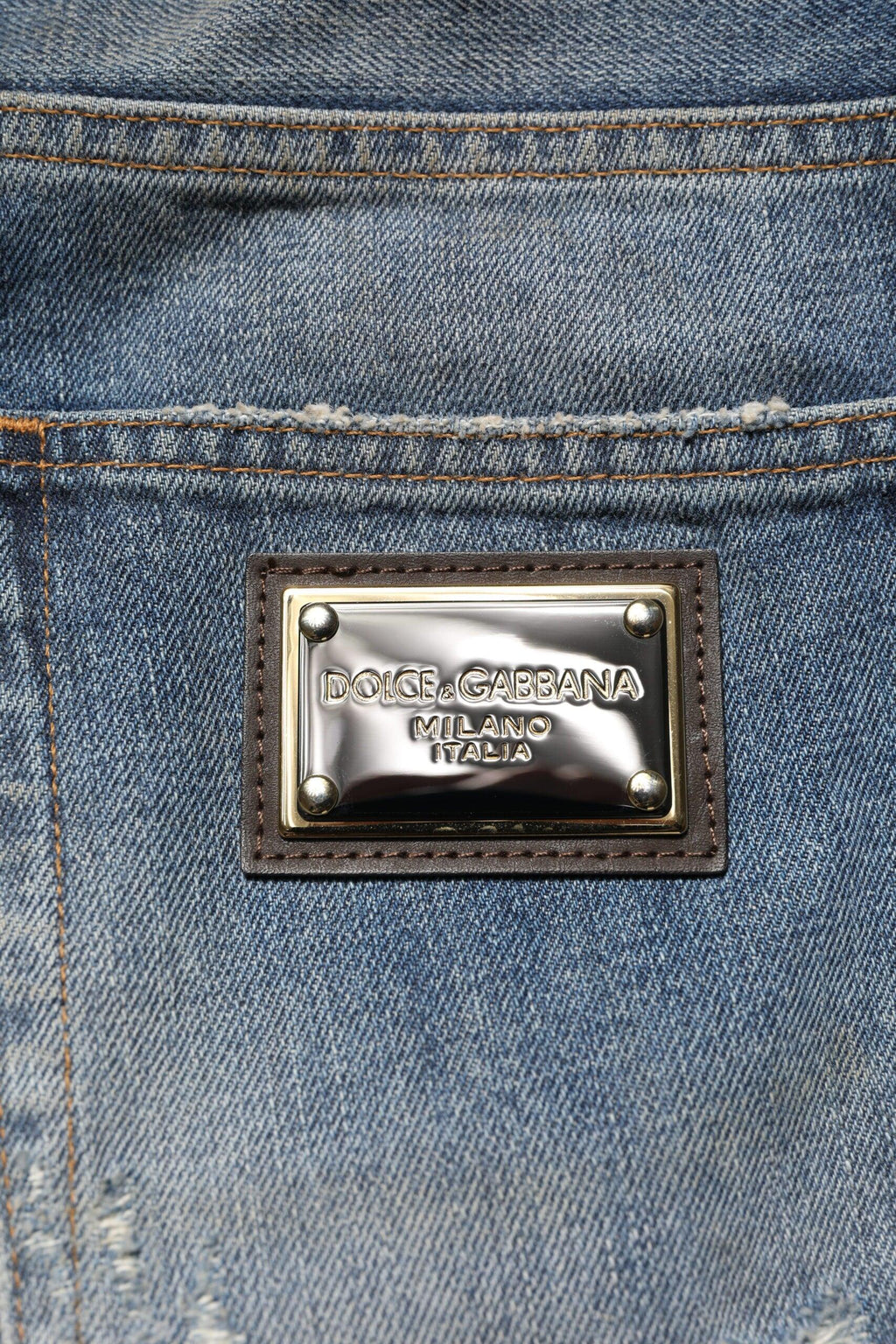 Dolce & Gabbana Blue Cotton Tattered Men Denim Jeans - Zeiniez