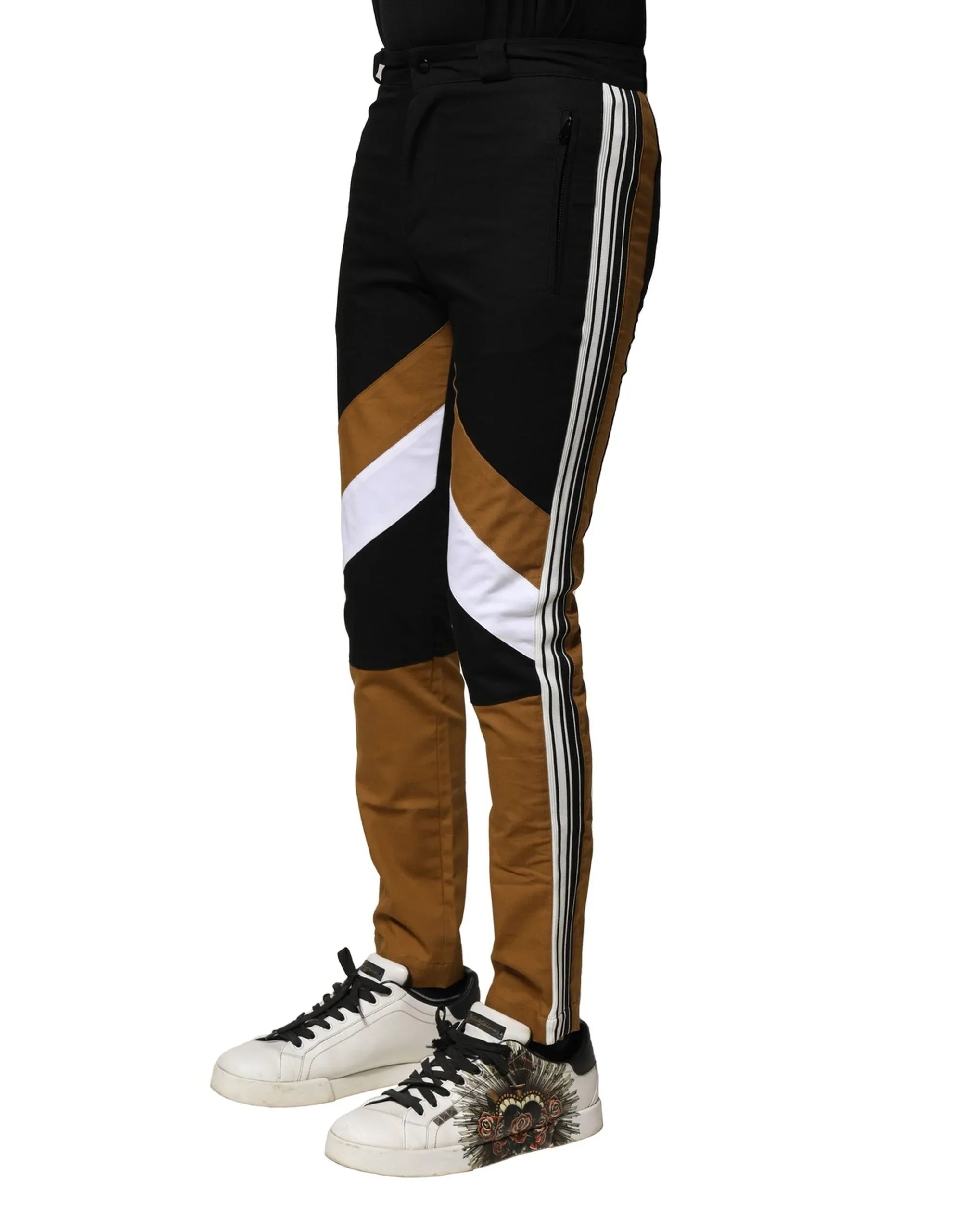 Dolce & Gabbana Multicolor Cotton Slim Fit Men Pants - Zeiniez