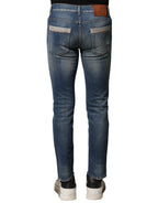 Dolce & Gabbana Blue Washed Cotton Slim Fit Men Denim Jeans - Zeiniez