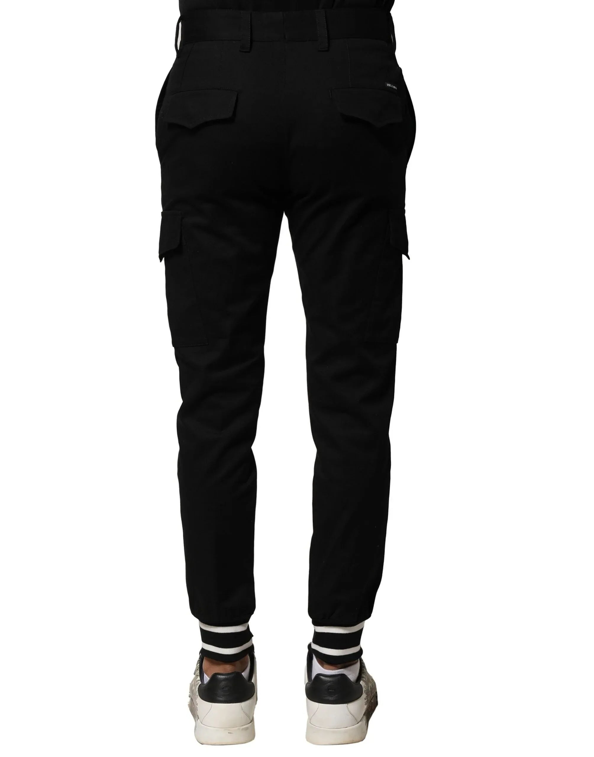 Dolce & Gabbana Black Cotton Cargo Joggers Men Pants - Zeiniez
