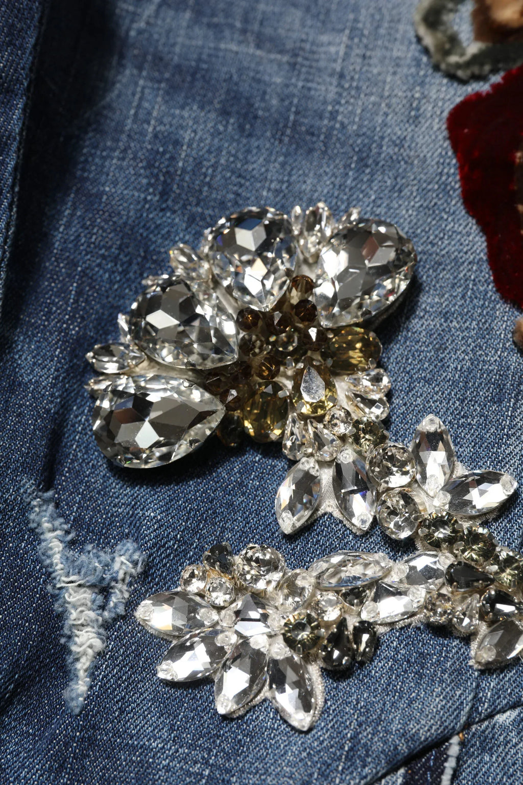 Dolce & Gabbana Blue Cotton Rhinestone Embellish Denim Jeans - Zeiniez