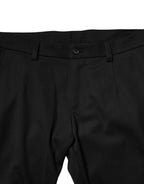 Dolce & Gabbana Black Wool Men Skinny Mid Waist Pants - Zeiniez