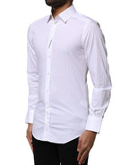 Dolce & Gabbana White Cotton GOLD Long Sleeves Dress Shirt - Zeiniez