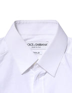 Dolce & Gabbana White Cotton GOLD Long Sleeves Dress Shirt - Zeiniez