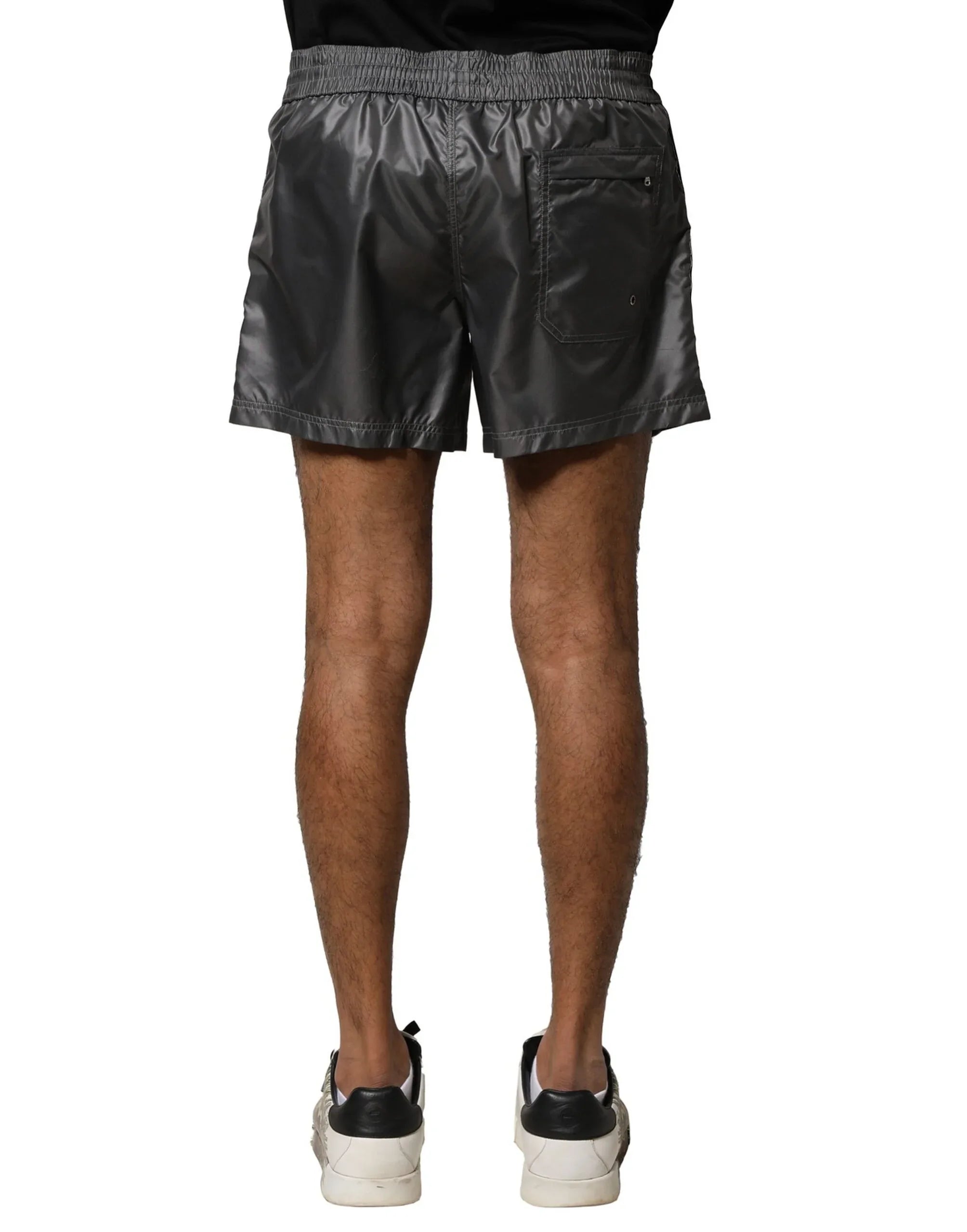Dolce & Gabbana Gray Polyester Mid Waist Casual Bermuda Shorts - Zeiniez