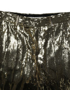 Dolce & Gabbana Gold Sequin Polyester Embellished Bermuda Shorts - Zeiniez