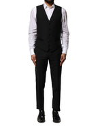 Dolce & Gabbana Black Wool 3 Piece Single Breasted Suit - Zeiniez