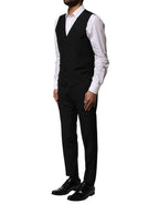 Dolce & Gabbana Black Wool 3 Piece Single Breasted Suit - Zeiniez