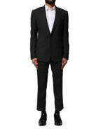 Dolce & Gabbana Black Wool 2 Piece Single Breasted Suit - Zeiniez