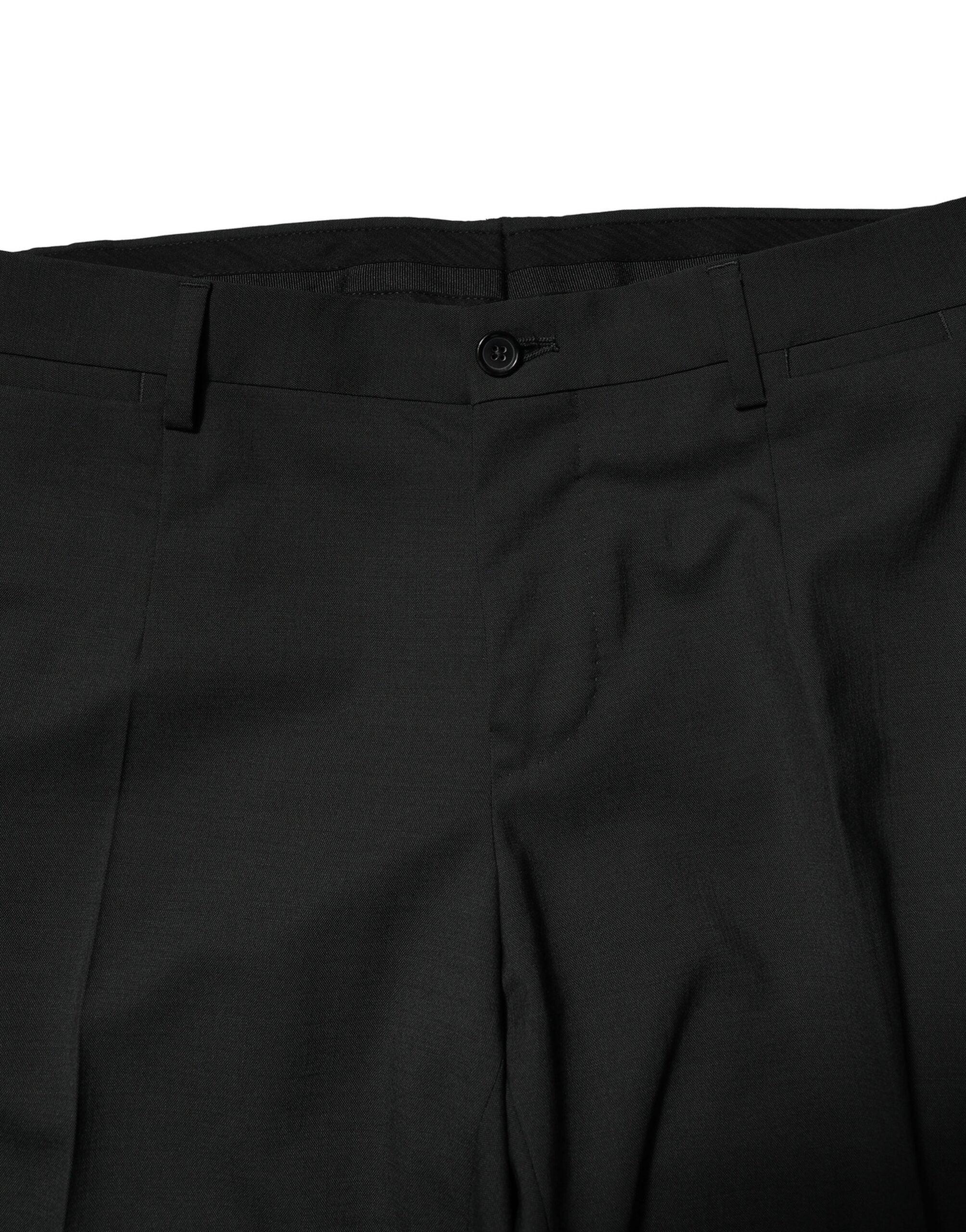 Dolce & Gabbana Black Wool 2 Piece Single Breasted Suit - Zeiniez