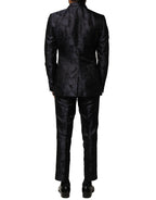 Dolce & Gabbana Black Jacquard 3 Piece Single Breasted Suit - Zeiniez
