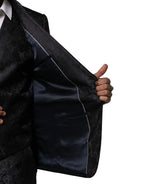 Dolce & Gabbana Black Jacquard 3 Piece Single Breasted Suit - Zeiniez