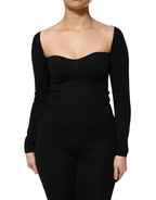 Dolce & Gabbana Black Viscose Long Sleeve Pullover Blouse Top - Zeiniez