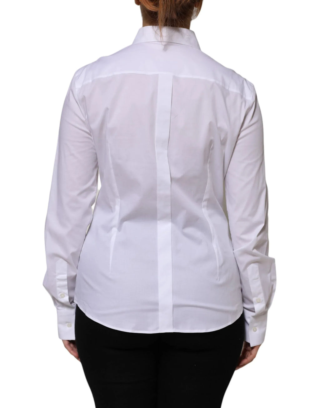 Dolce & Gabbana White Cotton Collared Long Sleeves Shirt Top - Zeiniez