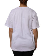 Dolce & Gabbana White Cotton Short Sleeves V-neck T-shirt - Zeiniez