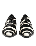 Dolce & Gabbana Black White Zebra Pony Fur Dress Shoes - Zeiniez