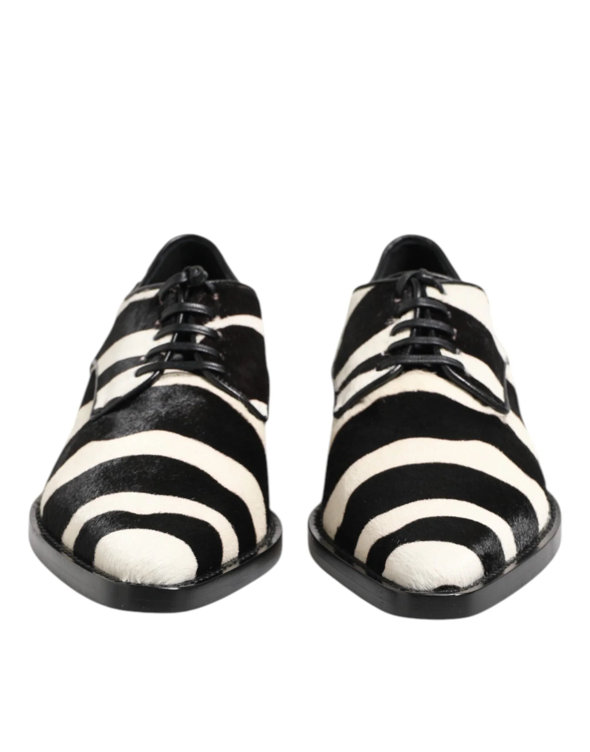 Dolce & Gabbana Black White Zebra Pony Fur Dress Shoes - Zeiniez