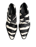 Dolce & Gabbana Black White Zebra Pony Fur Dress Shoes - Zeiniez