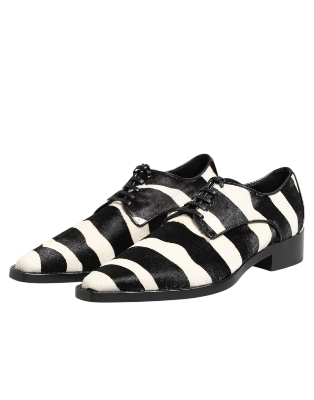 Dolce & Gabbana Black White Zebra Pony Fur Dress Shoes - Zeiniez