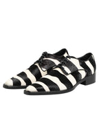 Dolce & Gabbana Black White Zebra Pony Fur Dress Shoes - Zeiniez