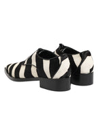 Dolce & Gabbana Black White Zebra Pony Fur Dress Shoes - Zeiniez