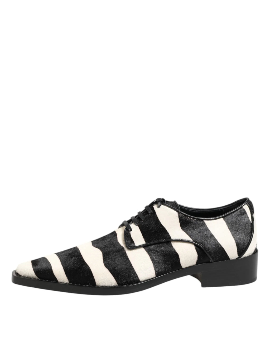 Dolce & Gabbana Black White Zebra Pony Fur Dress Shoes - Zeiniez