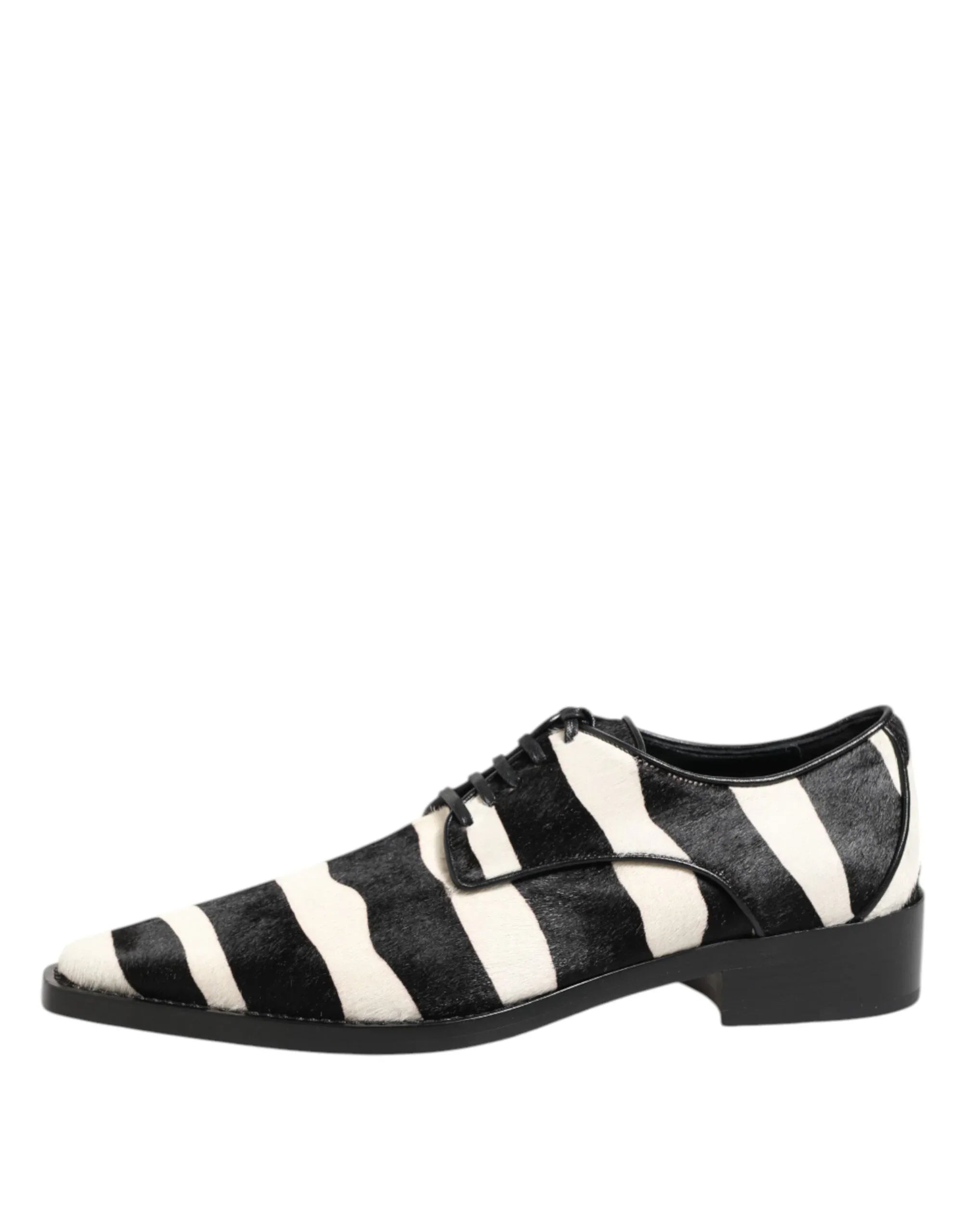 Dolce & Gabbana Black White Zebra Pony Fur Dress Shoes - Zeiniez