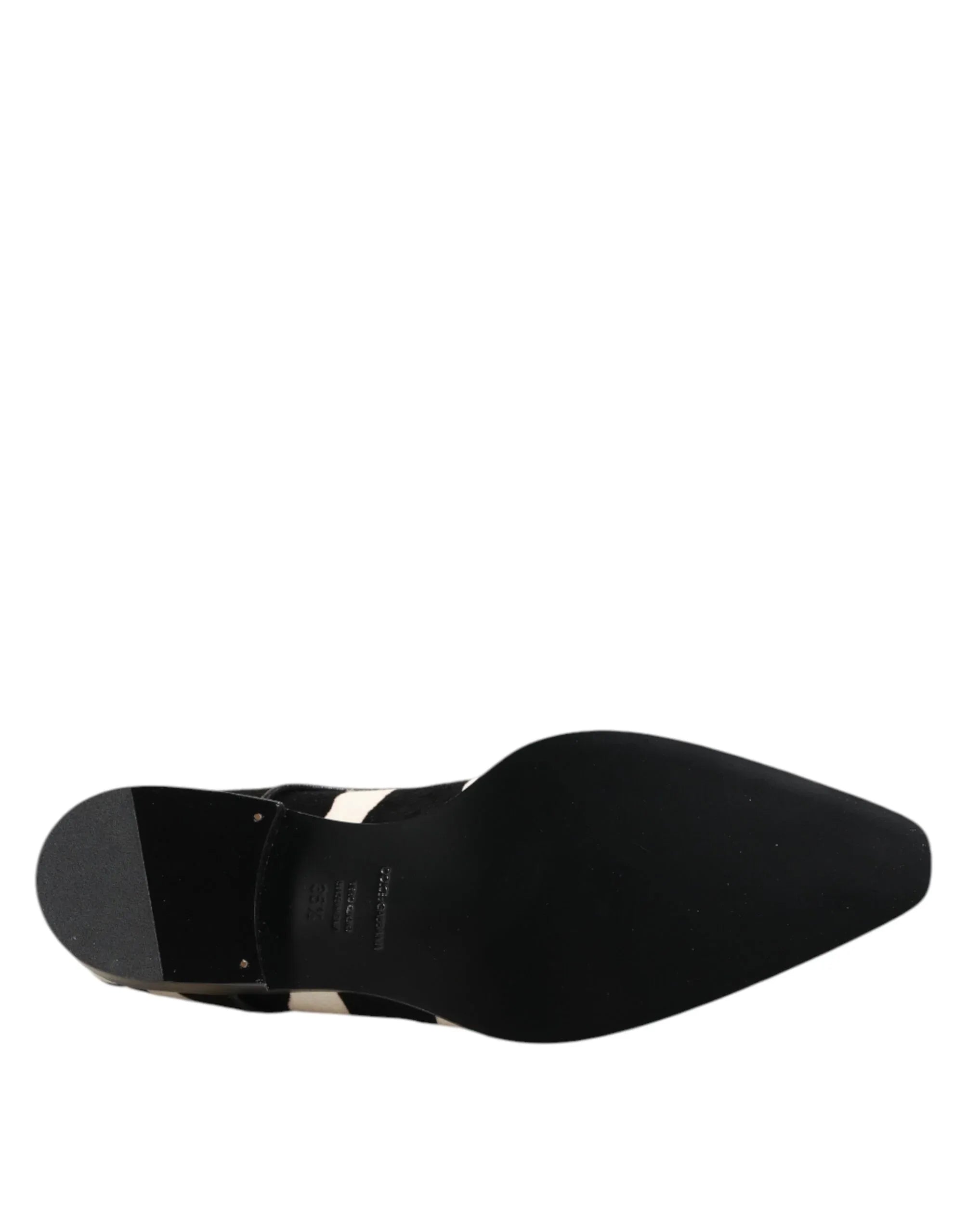Dolce & Gabbana Black White Zebra Pony Fur Dress Shoes - Zeiniez