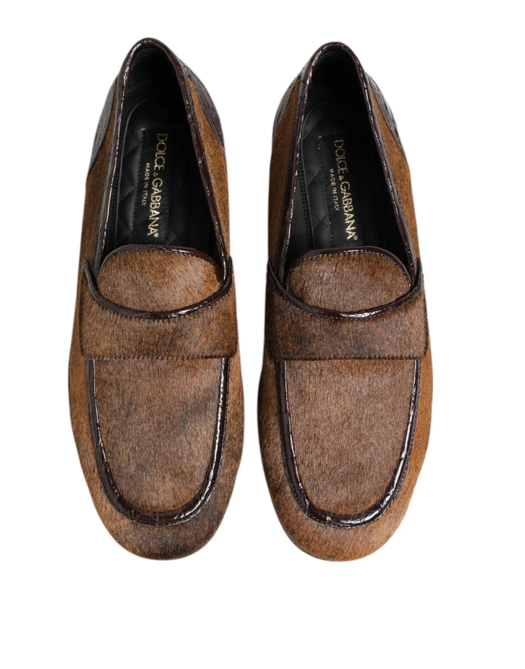 Dolce & Gabbana Brown Loafers Leather Slip On Men Dress Shoes - Zeiniez