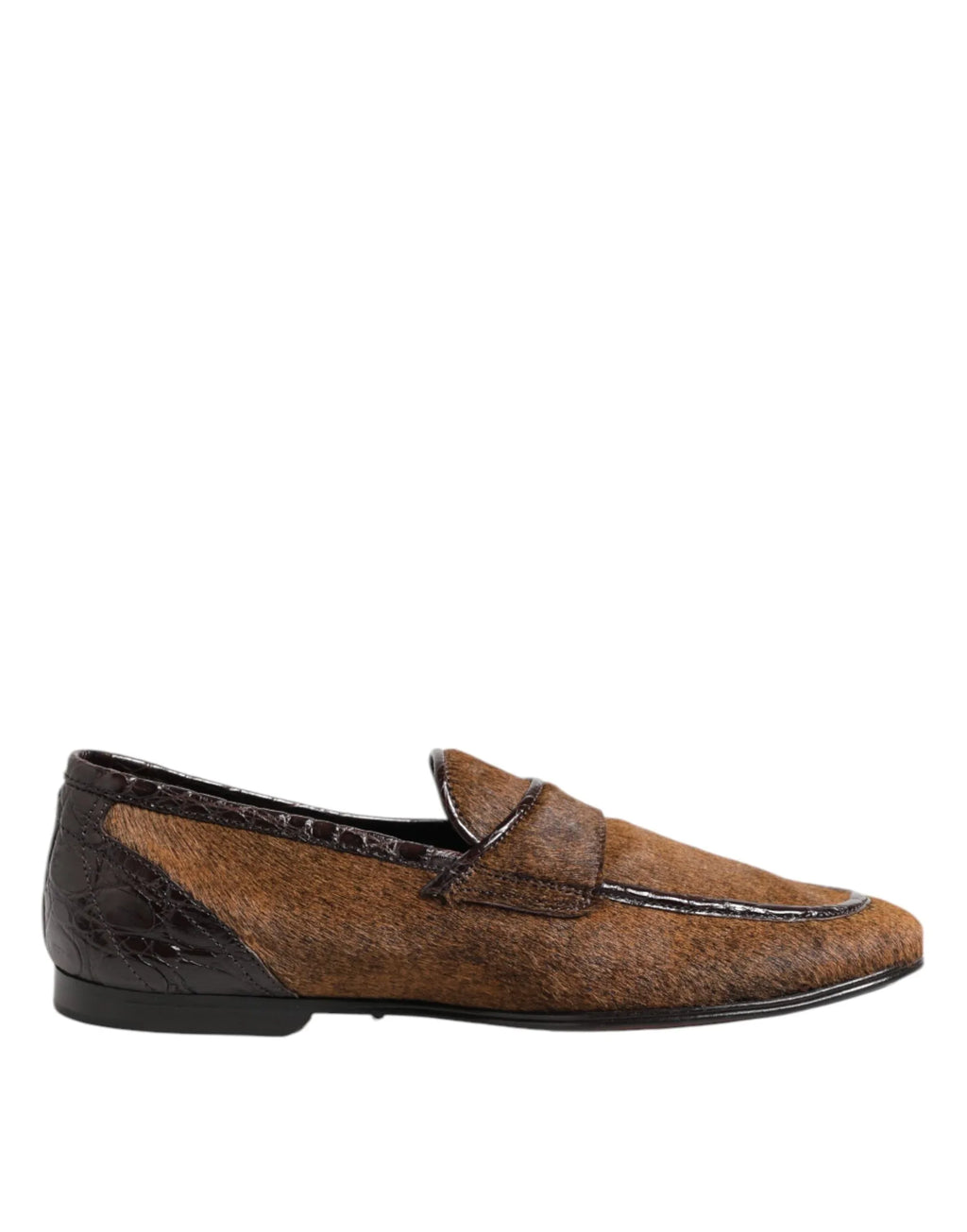 Dolce & Gabbana Brown Loafers Leather Slip On Men Dress Shoes - Zeiniez