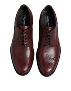 Dolce & Gabbana Brown Leather Lace Up Derby Dress Shoes - Zeiniez