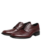 Dolce & Gabbana Brown Leather Lace Up Derby Dress Shoes - Zeiniez